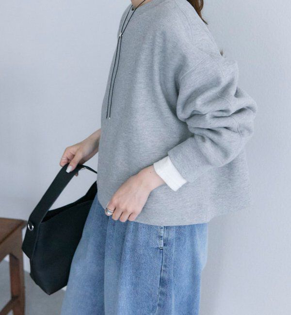  「シンプル裏起毛スウェットショートプルオーバー」|プルオーバー|