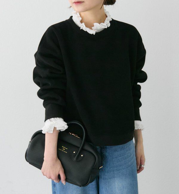  「シンプル裏起毛スウェットショートプルオーバー」|プルオーバー|