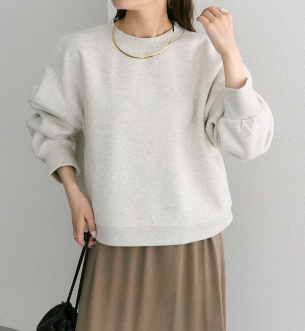  「シンプル裏起毛スウェットショートプルオーバー」|プルオーバー|