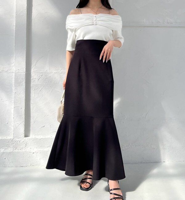  「WEB限定／【マイナス5キロ見え】後ろレースアップマーメイドスカート」|スカート|