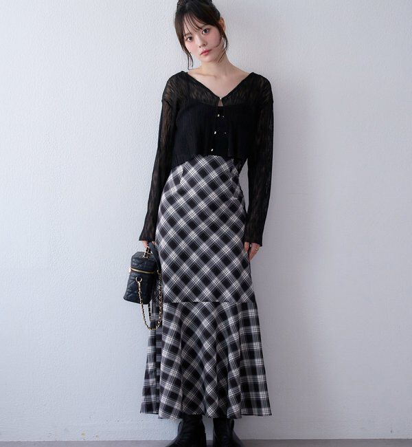  「WEB限定／【マイナス5キロ見え】後ろレースアップマーメイドスカート」|スカート|