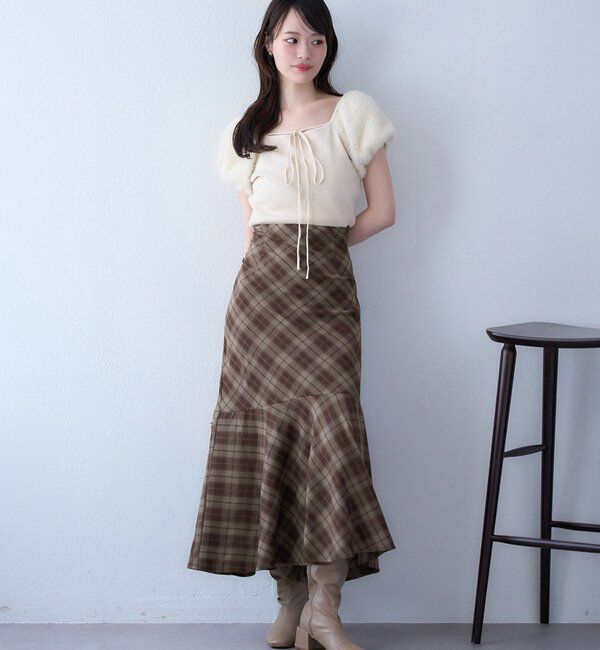  「WEB限定／【マイナス5キロ見え】後ろレースアップマーメイドスカート」|スカート|