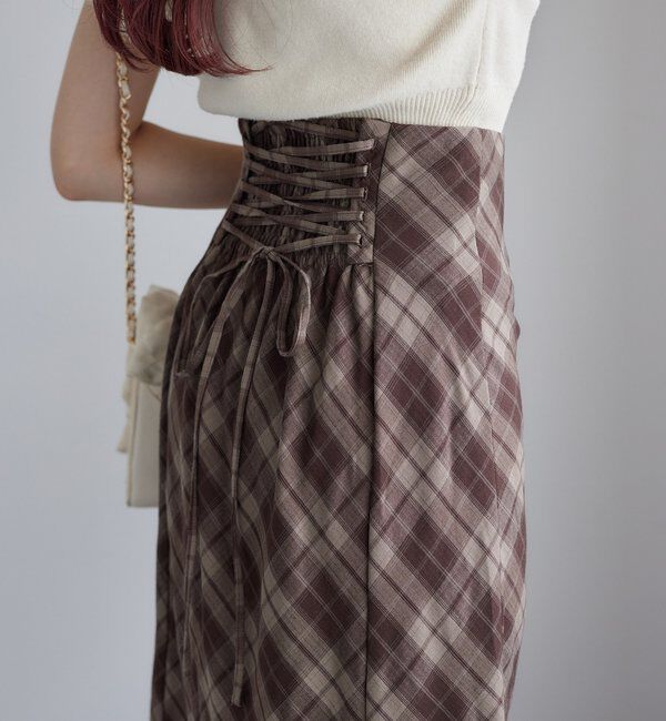  「WEB限定／【マイナス5キロ見え】後ろレースアップマーメイドスカート」|スカート|