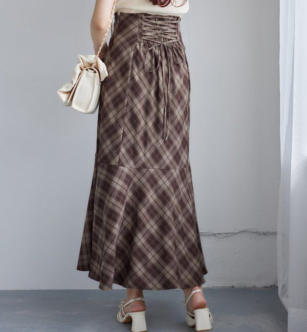  「WEB限定／【マイナス5キロ見え】後ろレースアップマーメイドスカート」|スカート|