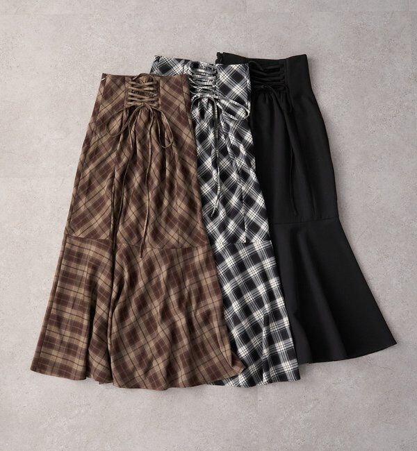  「WEB限定／【マイナス5キロ見え】後ろレースアップマーメイドスカート」|スカート|