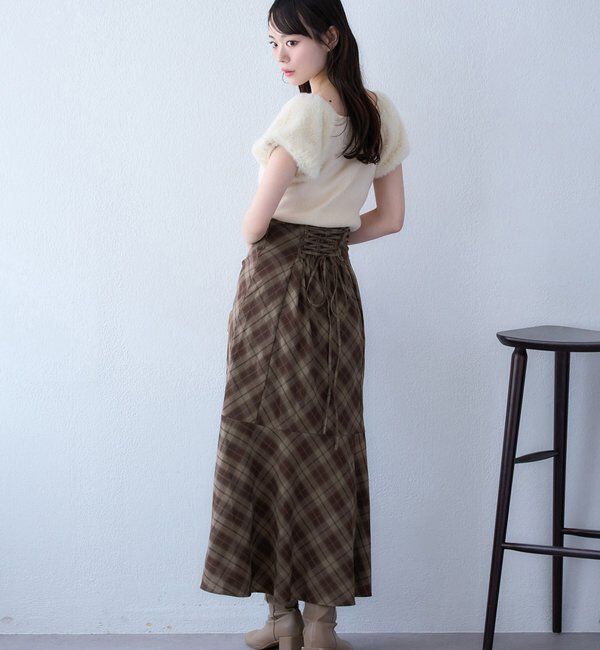  「WEB限定／【マイナス5キロ見え】後ろレースアップマーメイドスカート」|スカート|