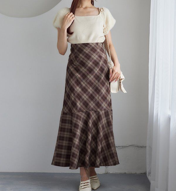  「WEB限定／【マイナス5キロ見え】後ろレースアップマーメイドスカート」|スカート|