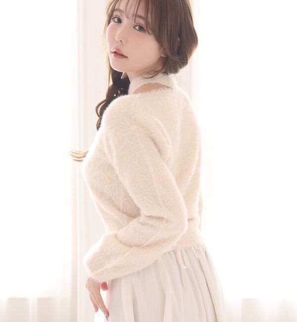  「プレート付きフェザーニット」|ニット・セーター|