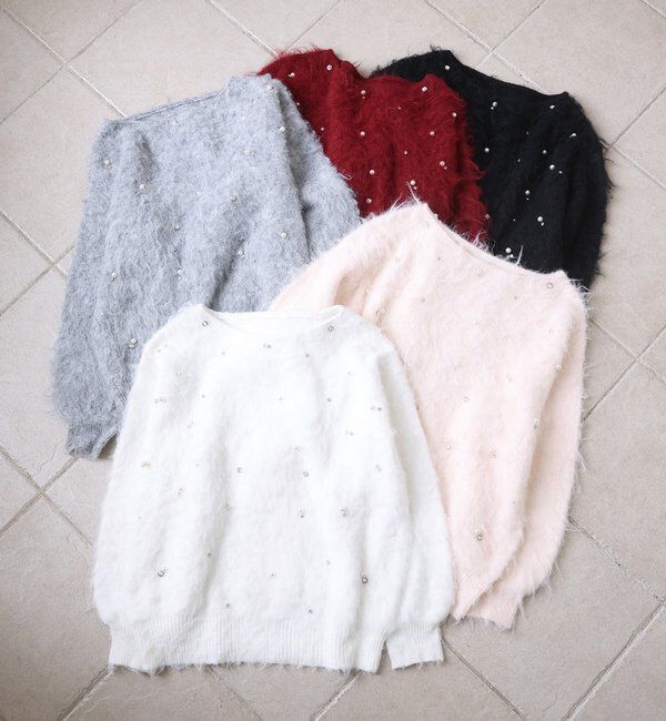  「ビジューシャギーニット」|ニット・セーター|