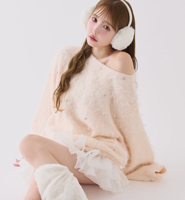  「ビジューシャギーニット」|ニット・セーター|