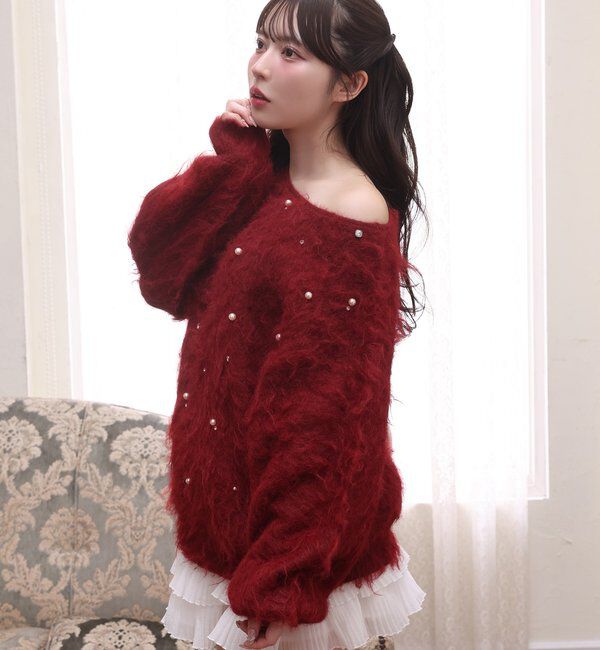  「ビジューシャギーニット」|ニット・セーター|