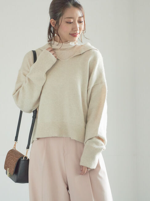 Te chichi「【宮本茉由着用】前後2WAYネックデザインプルオーバー」|ニット・セーター|