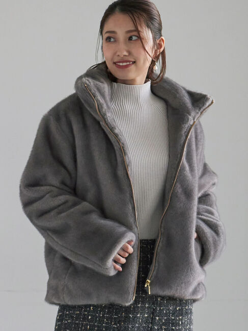 Te chichi「【宮本茉由着用】グラデーションファースタンドジャケット」|その他|