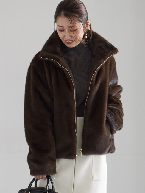 Te chichi「【宮本茉由着用】グラデーションファースタンドジャケット」|その他|