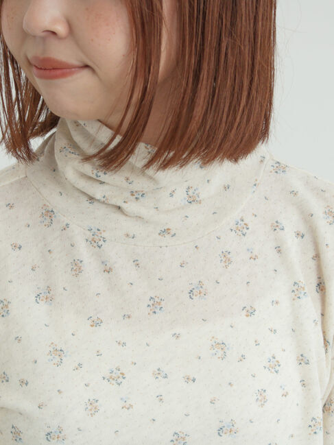 Samansa Mos2「【吸湿発熱】ベア天花柄タートルネックインナー」|Tシャツ・カットソー|