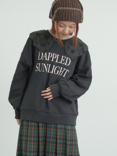 Samansa Mos2「裏毛3Dレース襟付きスウェット」|Tシャツ・カットソー|