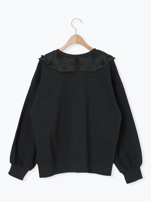 Samansa Mos2「裏毛3Dレース襟付きスウェット」|Tシャツ・カットソー|