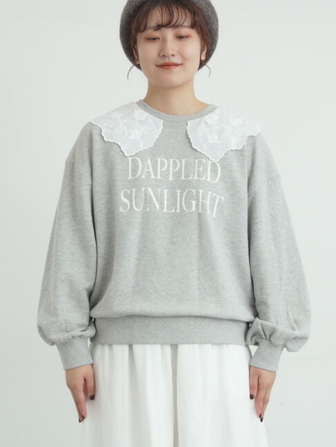 Samansa Mos2「裏毛3Dレース襟付きスウェット」|Tシャツ・カットソー|