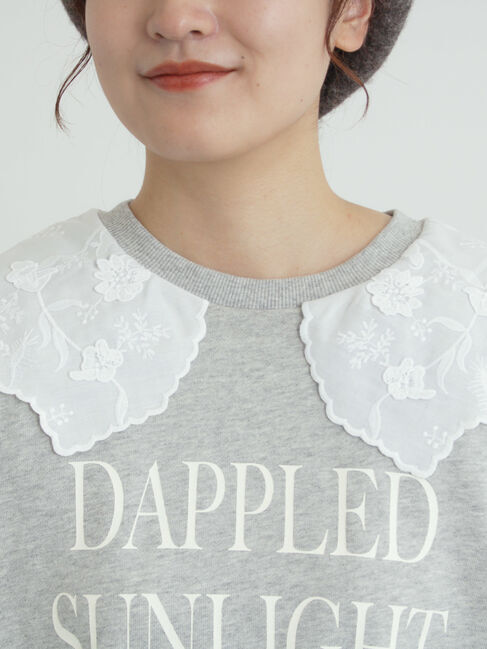 Samansa Mos2「裏毛3Dレース襟付きスウェット」|Tシャツ・カットソー|