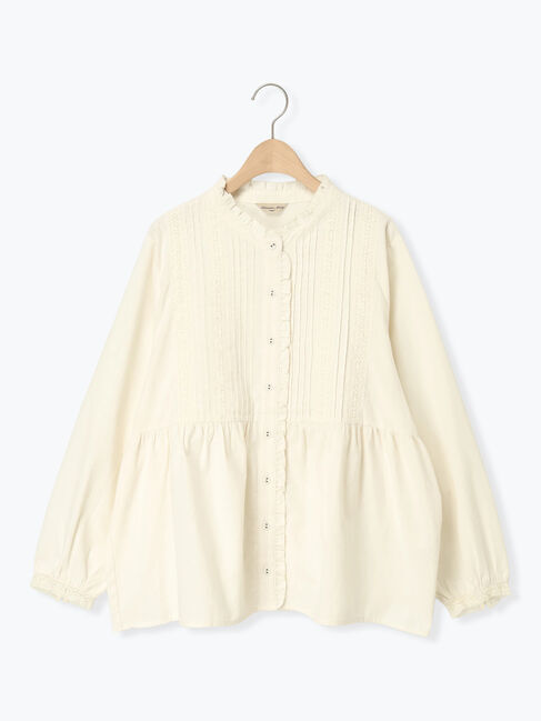 Samansa Mos2「フリルバンドカラーブラウス」|シャツ・ブラウス|