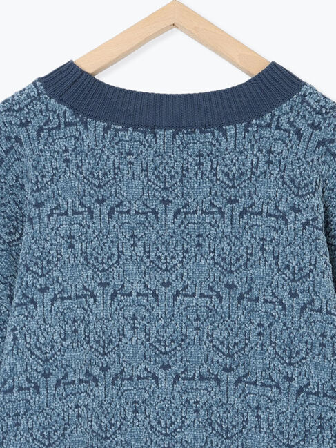 Samansa Mos2 blue「ジャカードモールニットプルオーバー」|ニット・セーター|