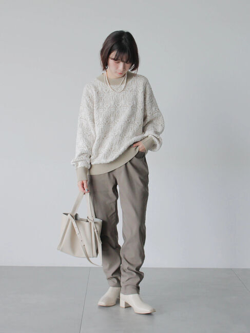 Samansa Mos2 blue「ジャカードモールニットプルオーバー」|ニット・セーター|