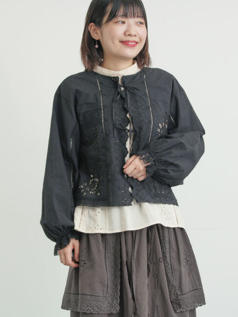 Samansa Mos2「レースパッチワークブラウス」|シャツ・ブラウス|