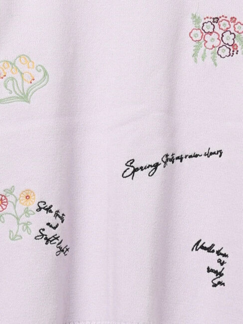 Samansa Mos2「花+ロゴ総柄刺繍カーディガン」|カーディガン|