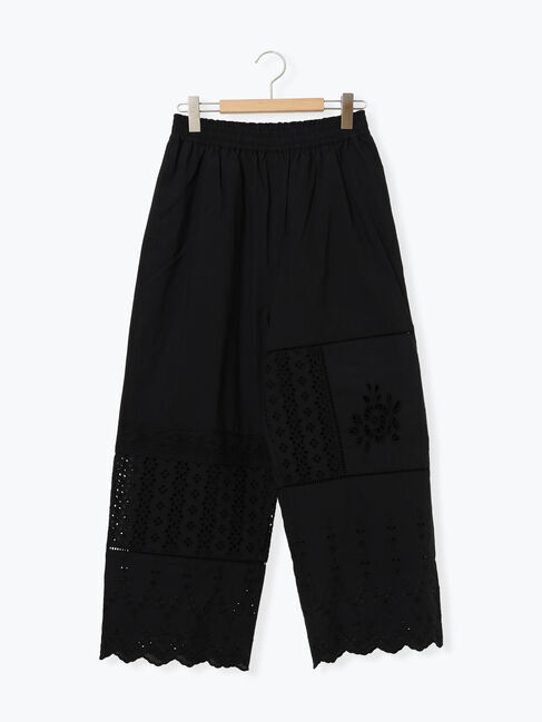 Samansa Mos2「レースパッチワークパンツ」|その他|ブラック