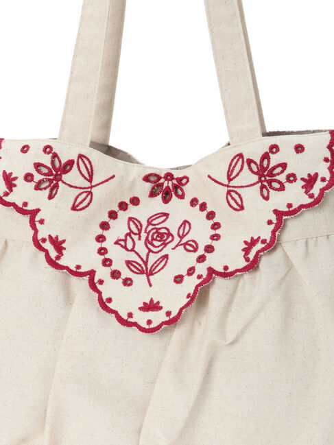 Samansa Mos2「ローズ柄スカラップ刺繍バッグ」|その他|