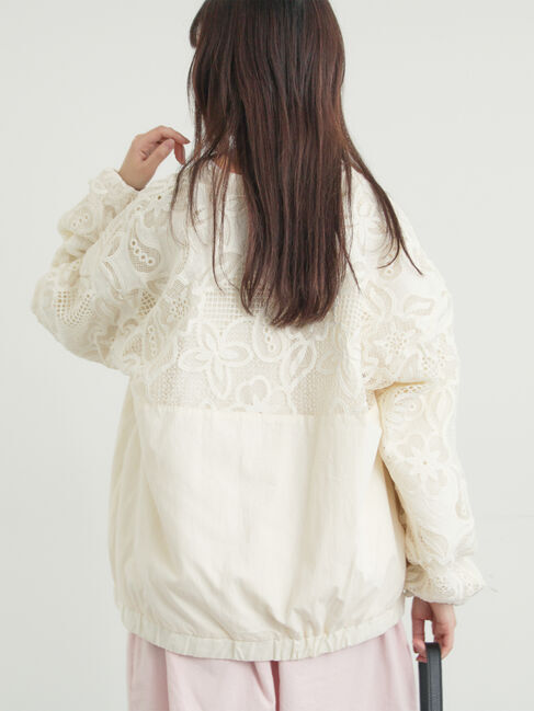 Samansa Mos2「切り替えレースブルゾン」|ブルゾン・スタジャン|