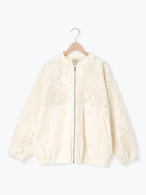 Samansa Mos2「切り替えレースブルゾン」|ブルゾン・スタジャン|