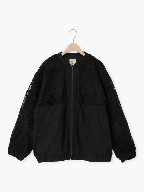 Samansa Mos2「切り替えレースブルゾン」|ブルゾン・スタジャン|