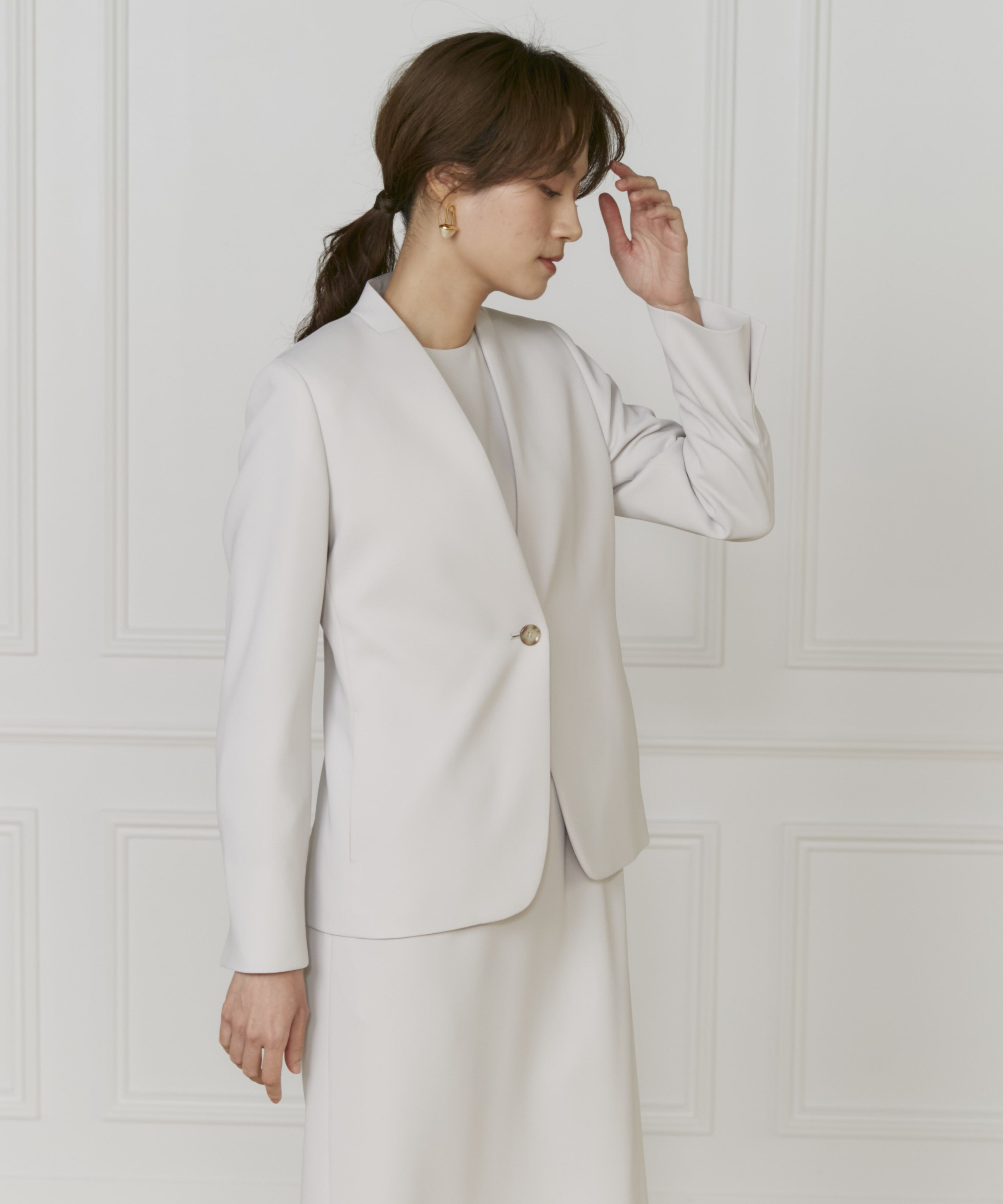 INED「カラーレスジャケット」|ノーカラージャケット|