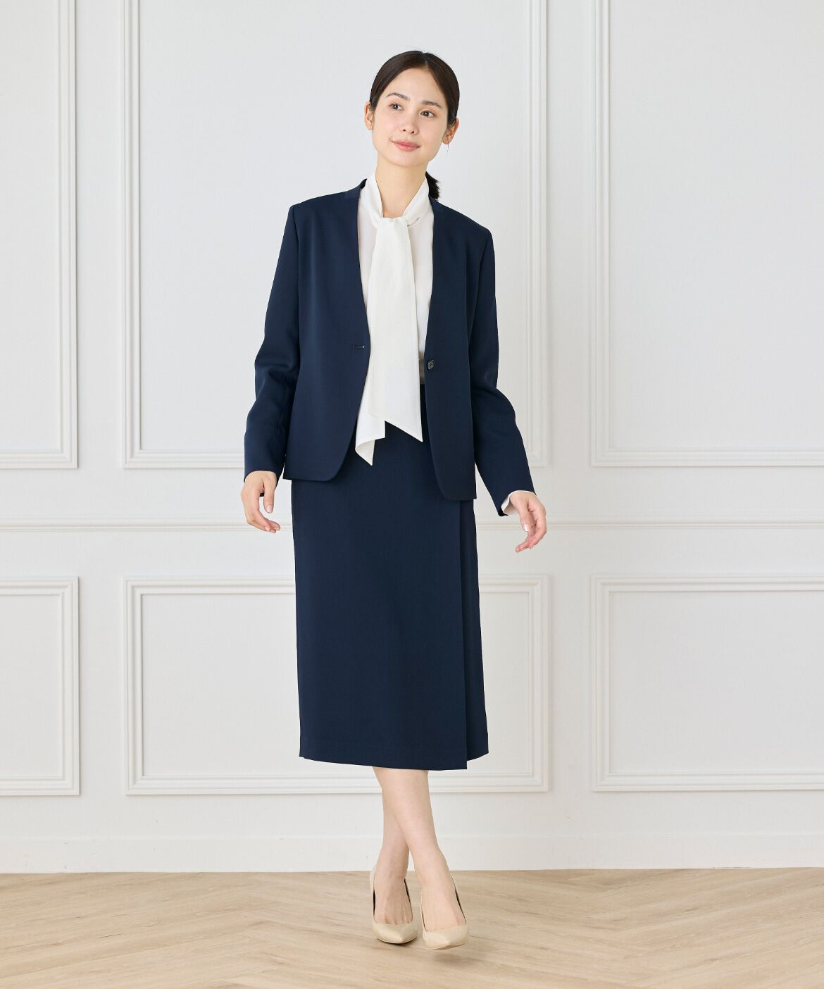 INED「カラーレスジャケット」|ノーカラージャケット|