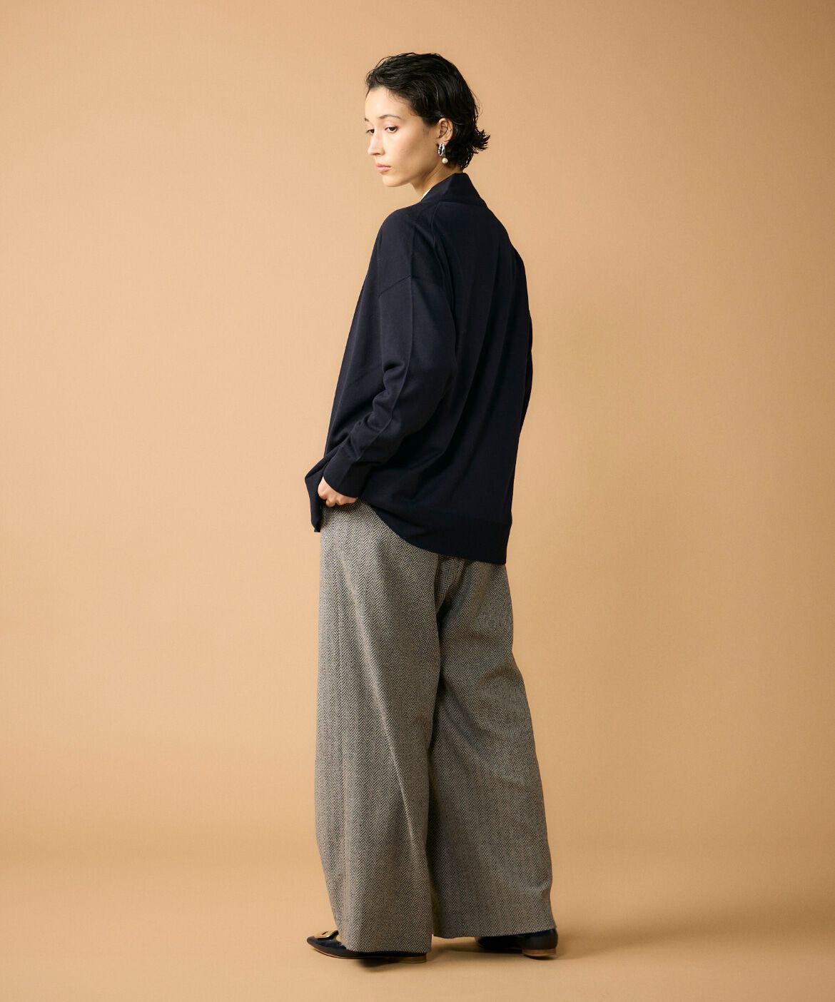 7-IDconcept.「《大きいサイズ》着流しロングカーディガン」|ニット・セーター|