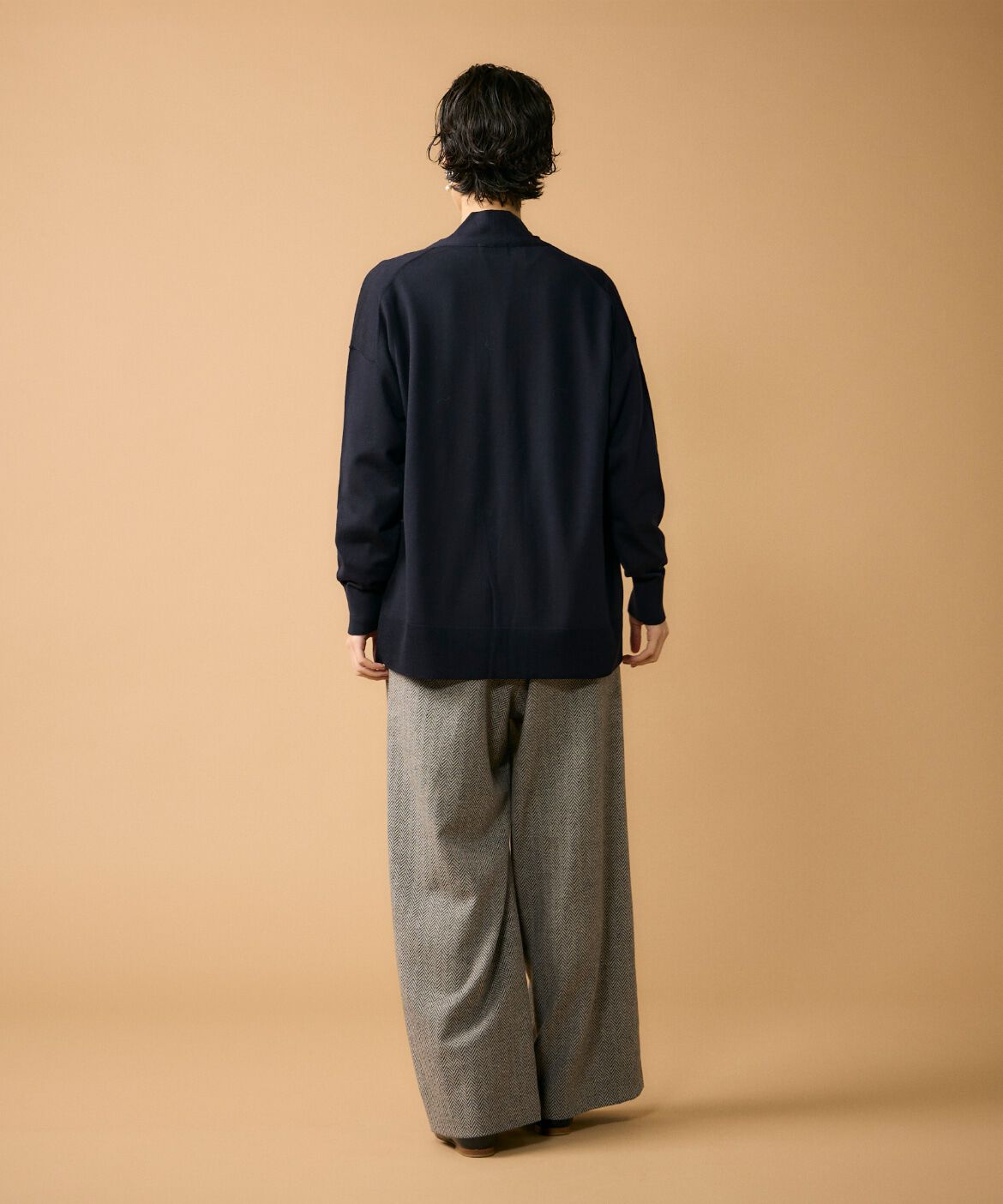 7-IDconcept.「《大きいサイズ》着流しロングカーディガン」|ニット・セーター|