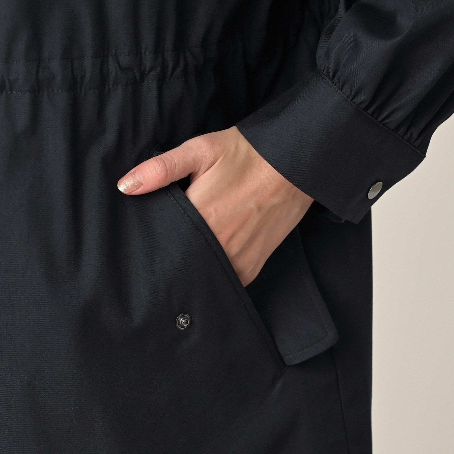 UNTITLED「ライトコットンミリタリーコート」|ノーカラーコート|