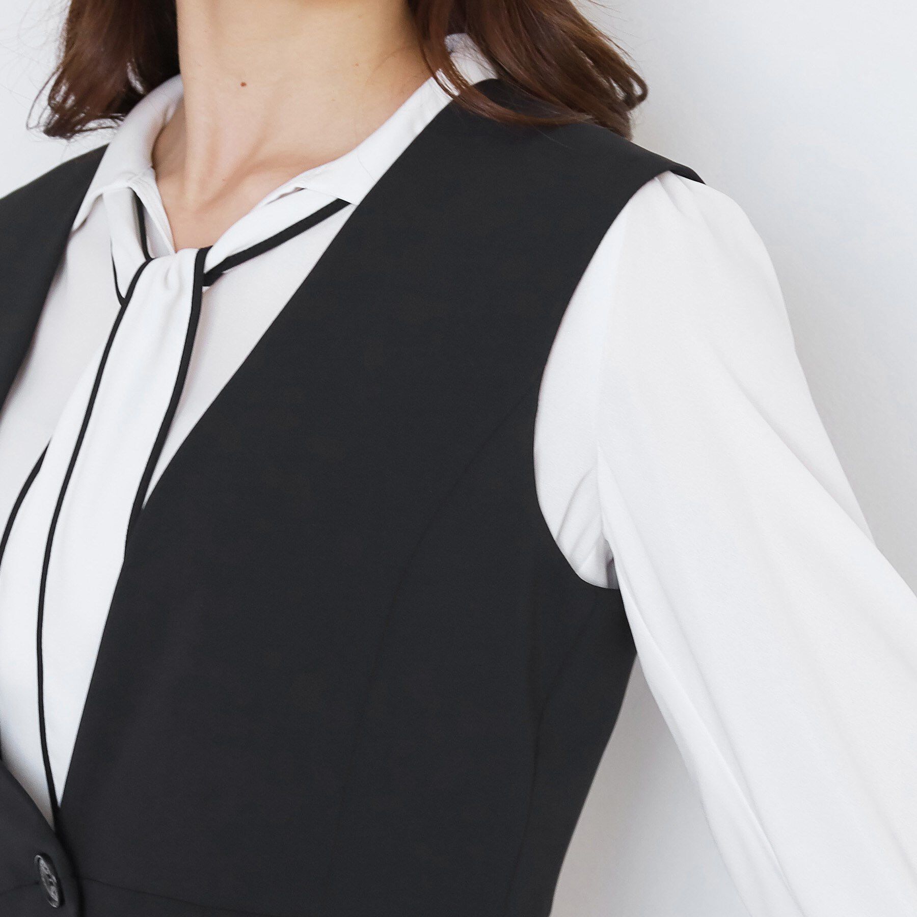 COUP DE CHANCE「【手洗い可／日本製／伸縮性／セットアップ可】カラーレスのジレ」|ベスト・ジレ|