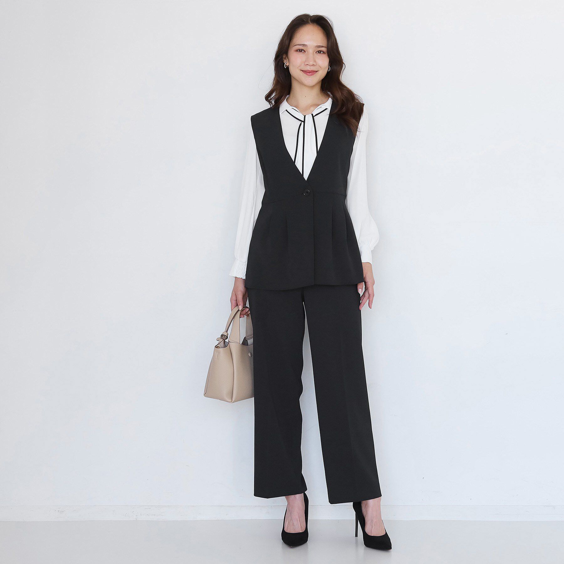 COUP DE CHANCE「【手洗い可／日本製／伸縮性／セットアップ可】カラーレスのジレ」|ベスト・ジレ|