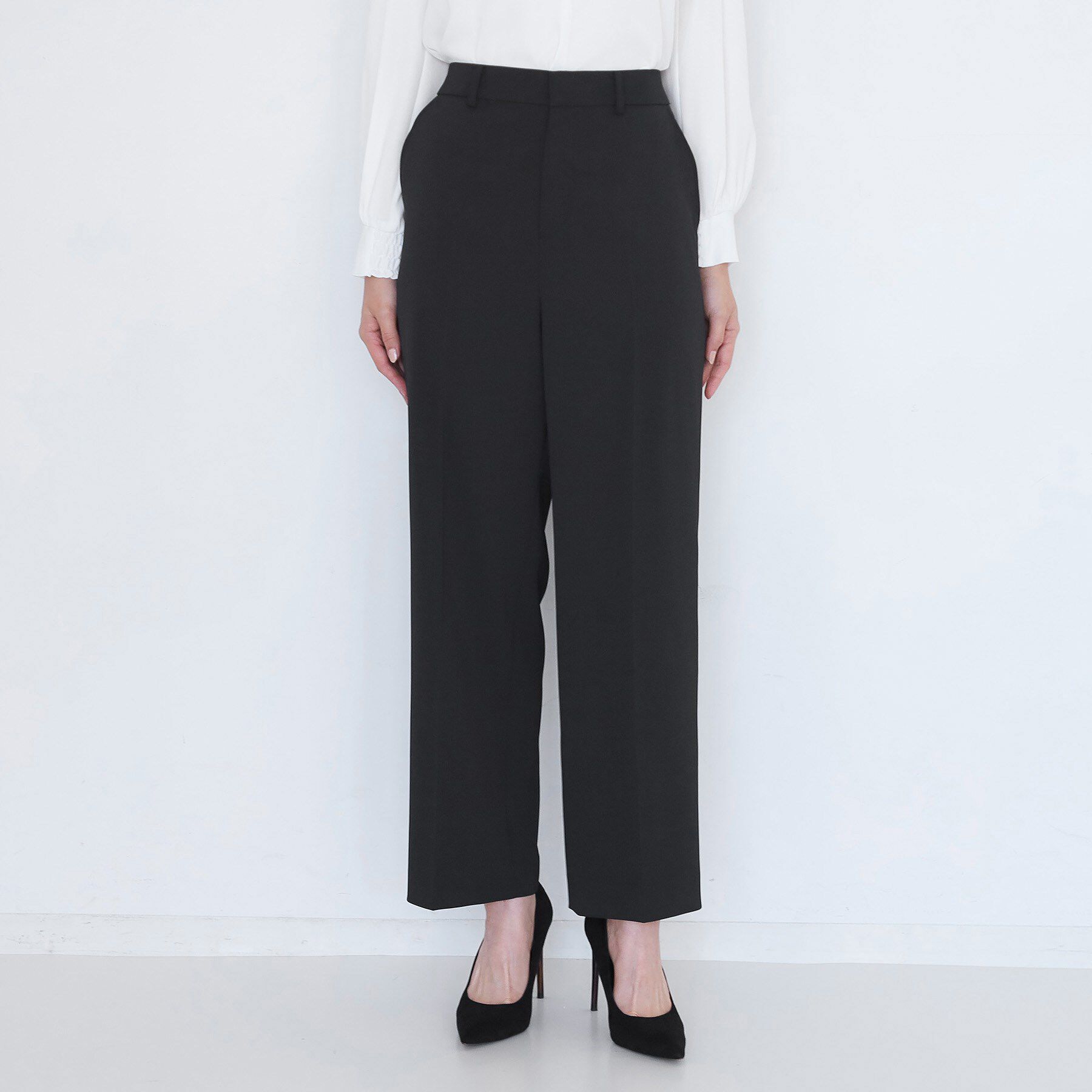 COUP DE CHANCE「【手洗い可／日本製／伸縮性／スーツ可】センタープレス入りストレートワイドパンツ」|その他|