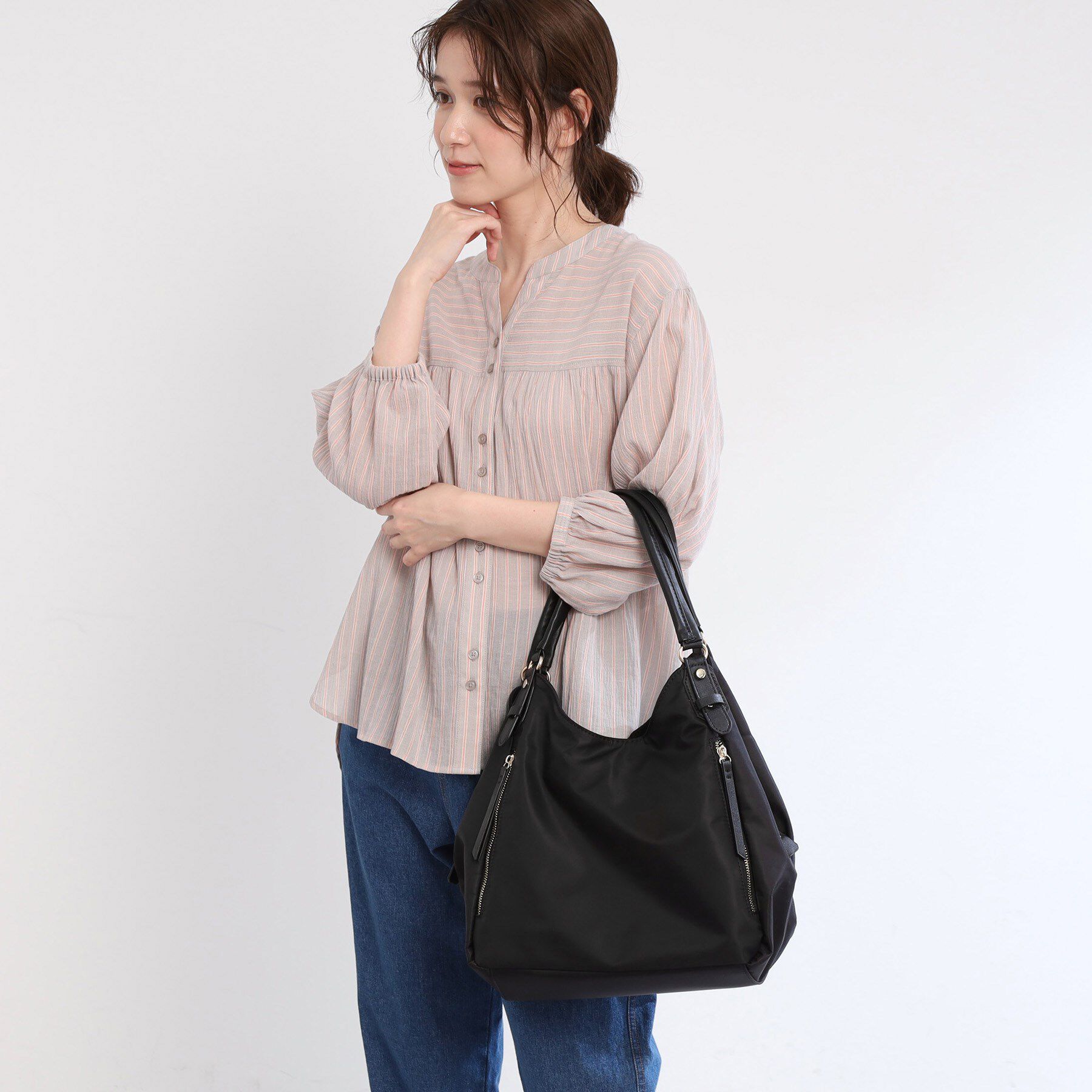 Reflect「【大容量／底ファスナー付き／キレイめコーデにも◎】ナイロンバッグ」|トートバッグ|