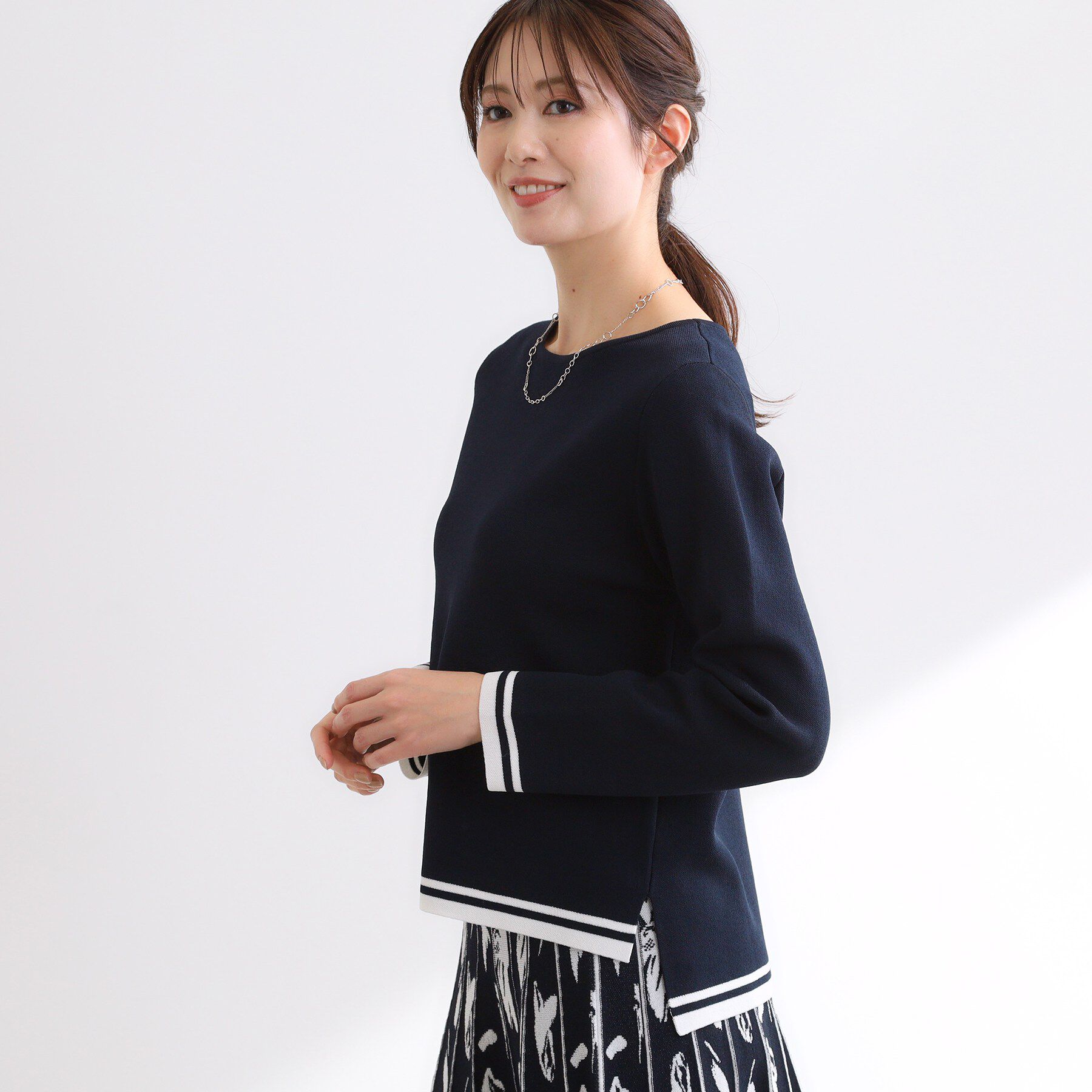 Reflect「【セットアップ可】ダブルジャカードニットプルオーバー」|ニット・セーター|