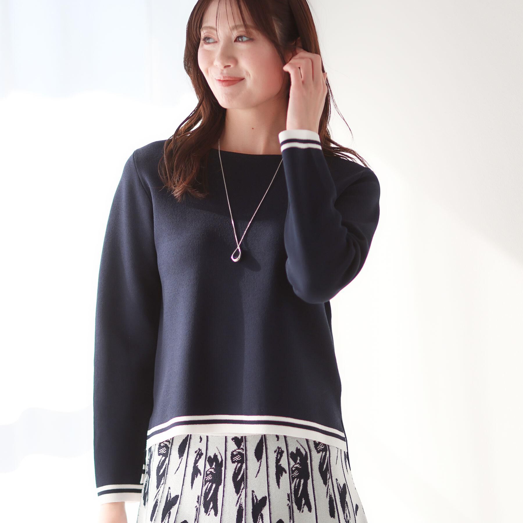 Reflect「【セットアップ可】ダブルジャカードニットプルオーバー」|ニット・セーター|