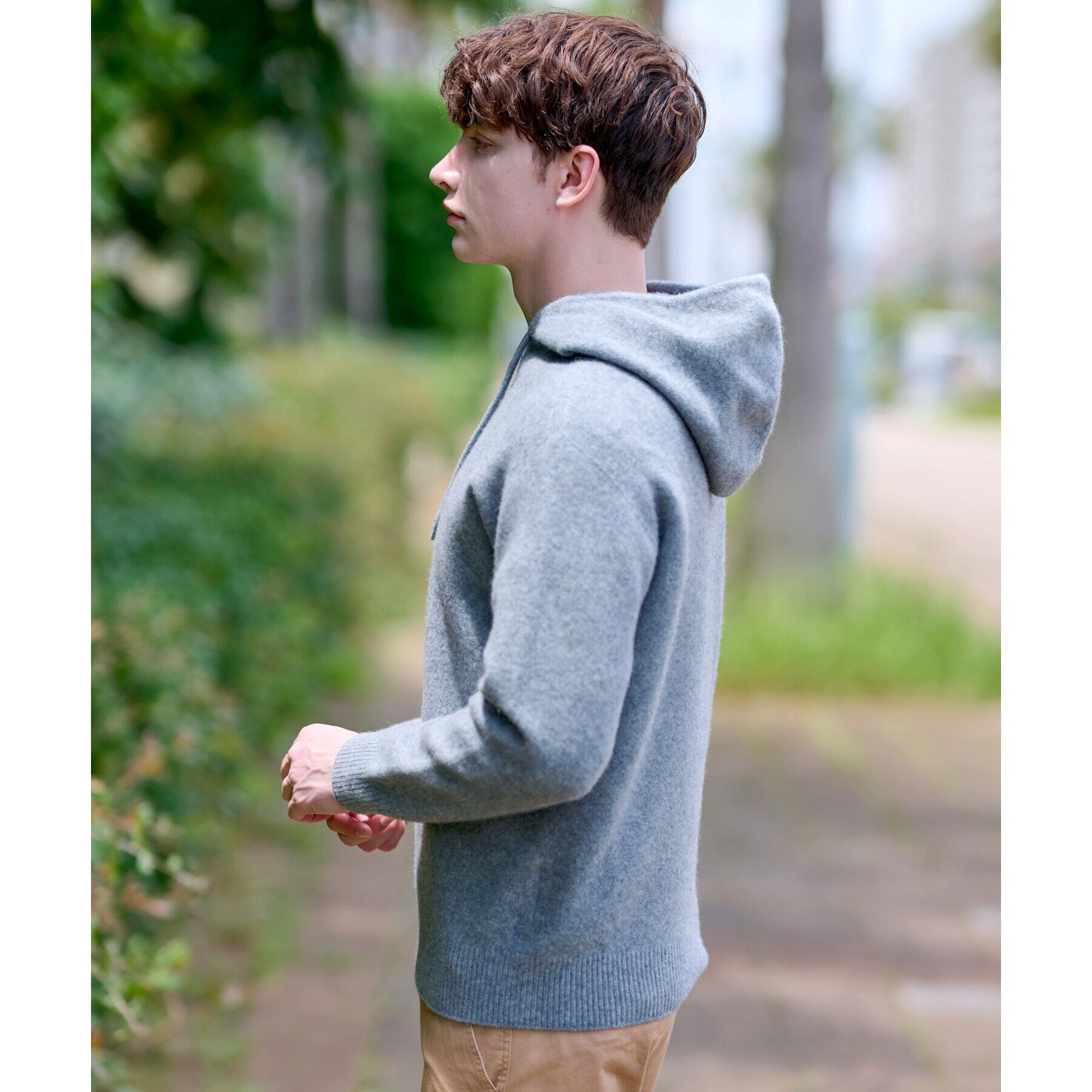 DRESSTERIOR「カシミヤブレンドフードニット」|ニット・セーター|