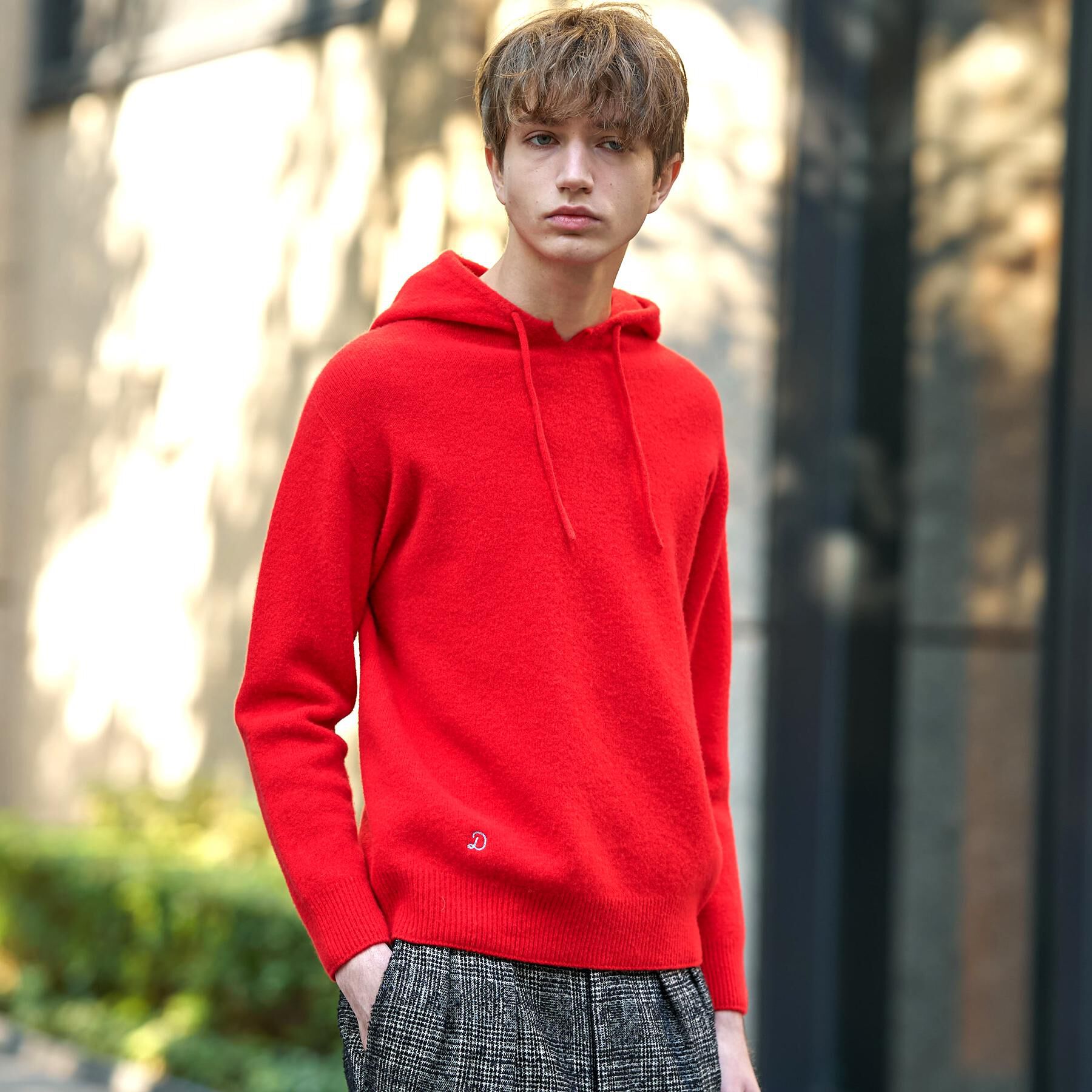 DRESSTERIOR「カシミヤブレンドフードニット」|ニット・セーター|レッド(062)