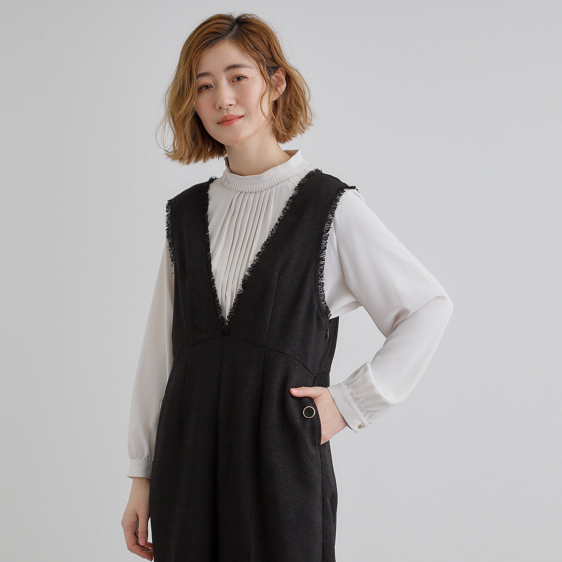 grove「ツイードサロペット」|オールインワン|