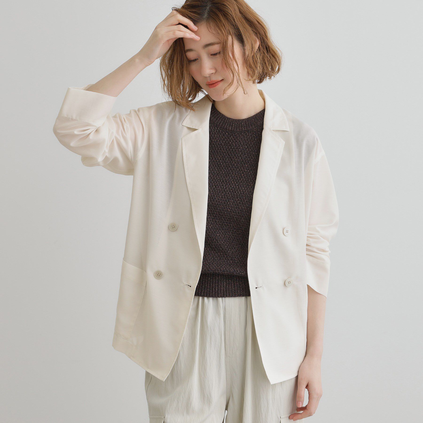 grove「【洒落感際立つ羽織アイテム】シアーテーラードジャケット」|テーラードジャケット|