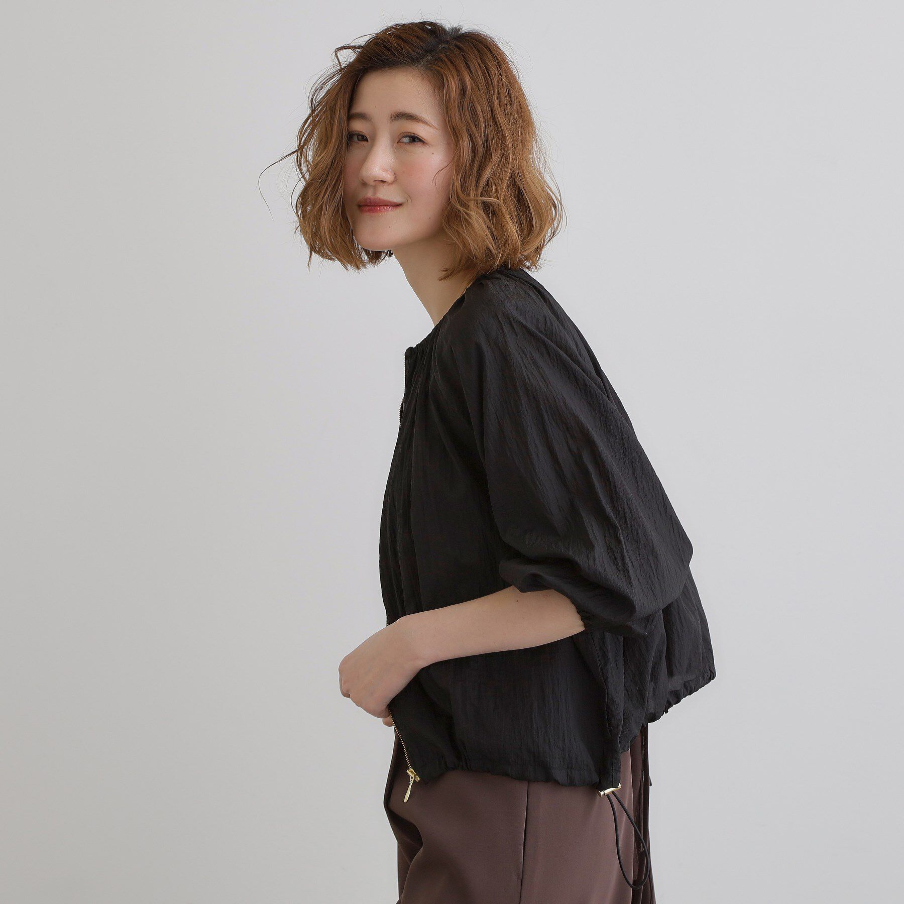 grove「【洗える】シアーナイロンギャザーブルゾン」|ブルゾン・スタジャン|