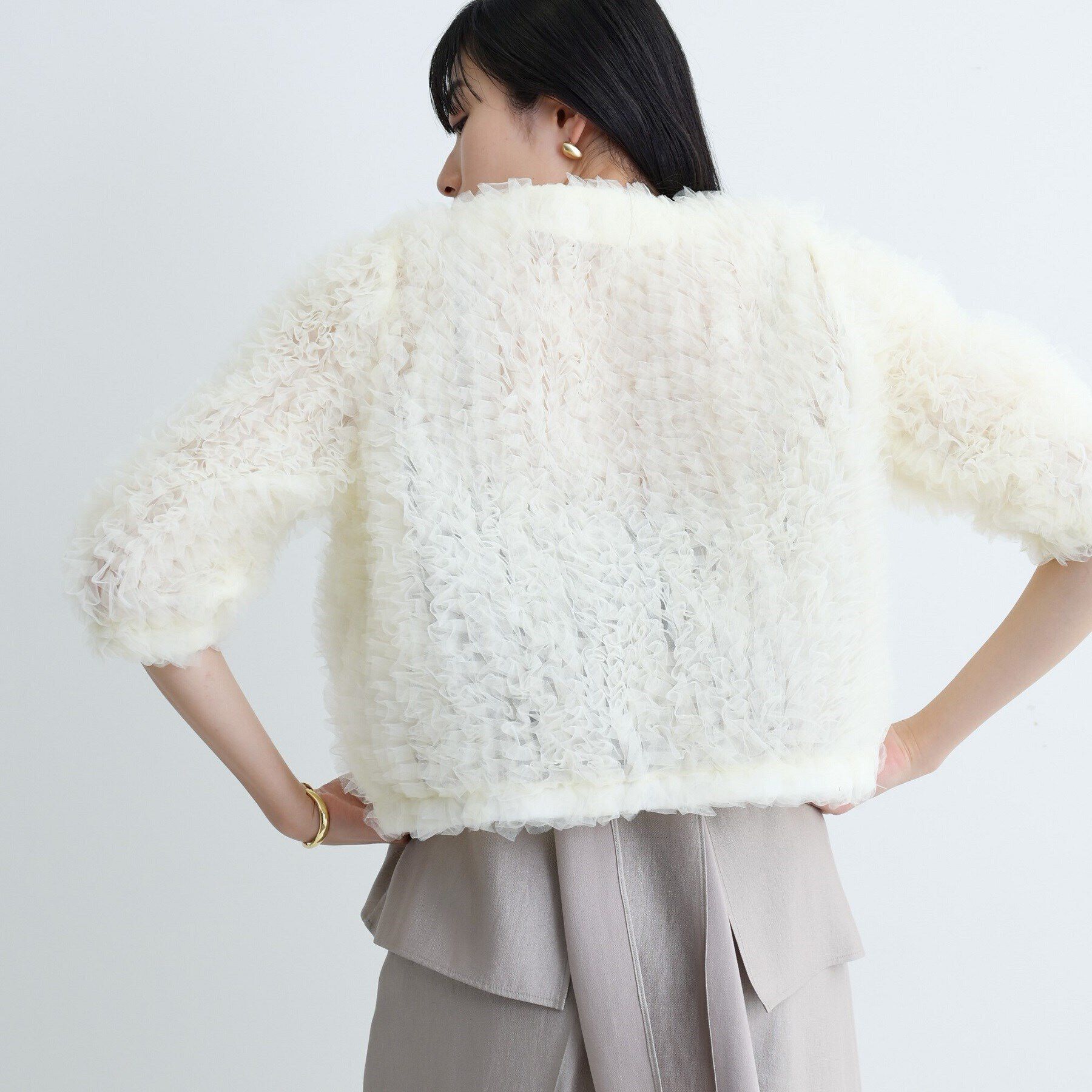 GALLEST「ボリュームチュールカーディガン」|カーディガン|